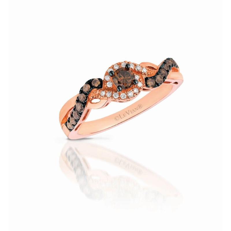 Le Vian Chocolatier&reg; Ring featuring 1/3 cts. Chocolate Diamonds&reg; , 1/20 cts. Vanilla Diamonds&reg; set in 14K Strawberry Gold&reg;