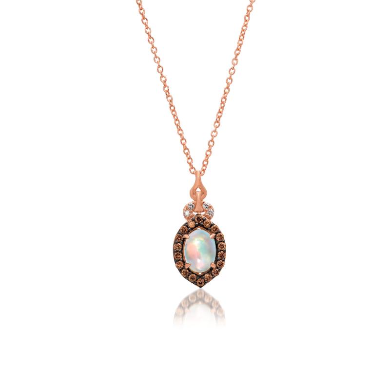Le Vian Chocolatier&reg; Pendant featuring 3/8 cts. Neopolitan Opal&reg; , 1/6 cts. Chocolate Diamonds&reg; , Vanilla Diamonds&reg; set in 14K Strawberry Gold&reg;