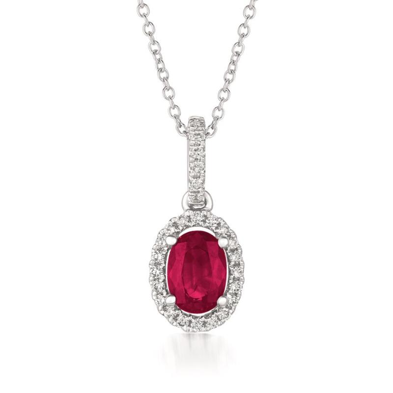 Le Vian&reg; Pendant featuring 3/8 cts. Passion Ruby&reg; , 1/10 cts. Vanilla Diamonds&reg; set in 14K Vanilla Gold&reg;