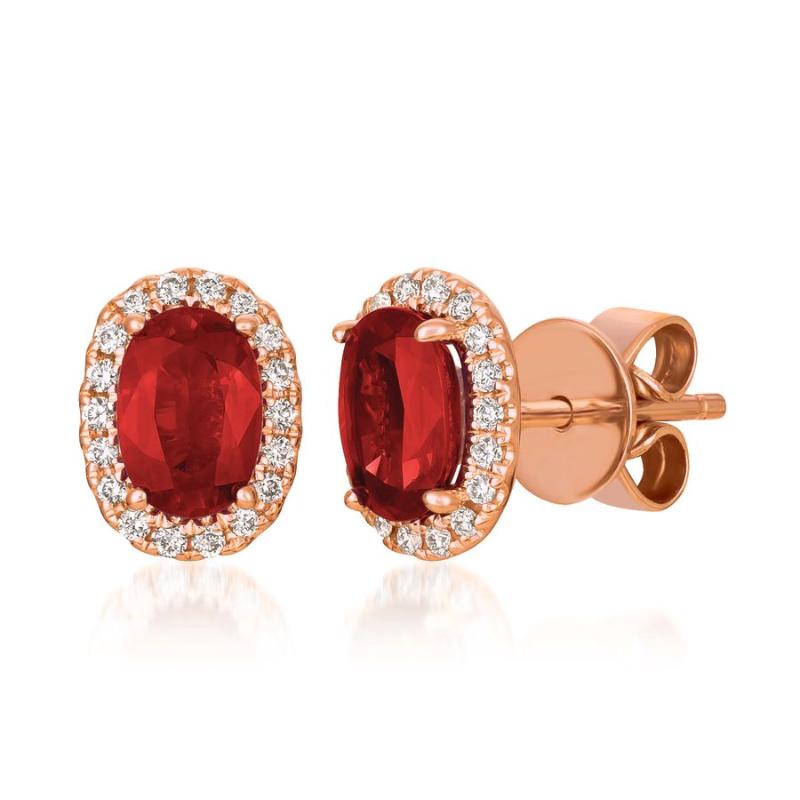 Le Vian&reg; Earrings featuring 7/8 cts. Passion Ruby&reg; , 1/8 cts. Vanilla Diamonds&reg; set in 14K Strawberry Gold&reg;
