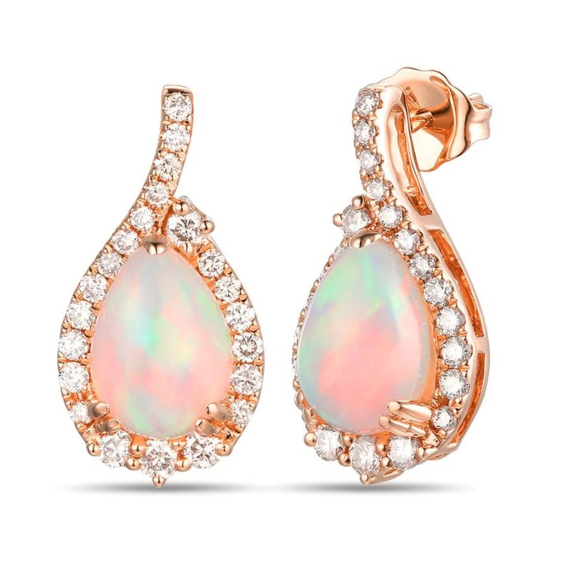Le Vian&reg; Earrings featuring 1 3/4 cts. Neopolitan Opal&reg; , 5/8 cts. Nude Diamonds&trade; set in 14K Strawberry Gold&reg;