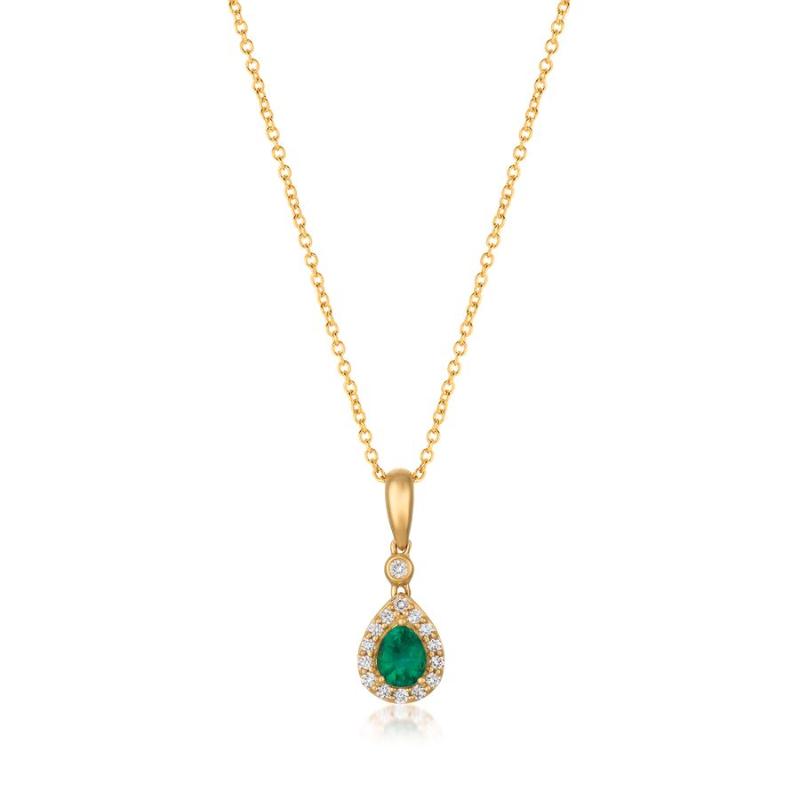 Le Vian&reg; Pendant featuring 1/4 cts. Costa Smeralda Emeralds&trade; , 1/10 cts. Vanilla Diamonds&reg; set in 14K Honey Gold&trade;