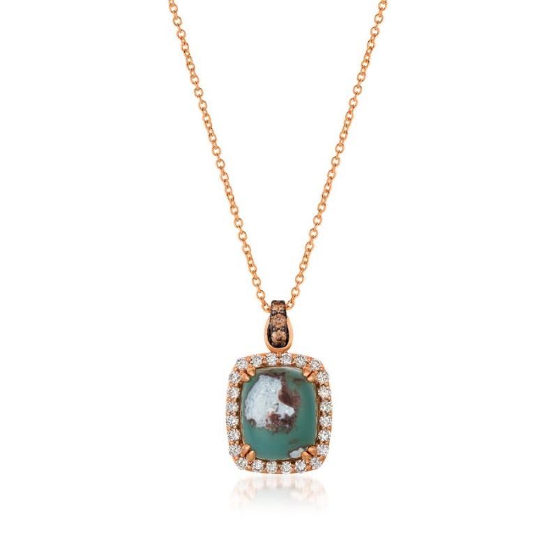 Le Vian&reg; Pendant featuring 6 cts. Peacock Aquaprase&trade; , 1/10 cts. Chocolate Diamonds&reg; , 1/2 cts. Nude Diamonds&trade; set in 14K Strawberry Gold&reg;