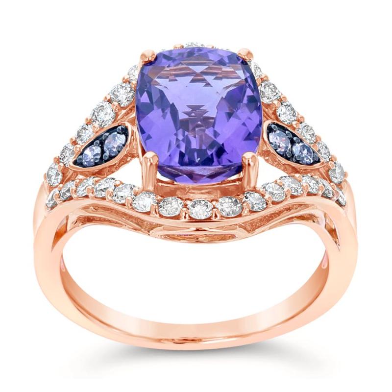 Le Vian&reg; Ring featuring 2 5/8 cts. Grape Amethyst&trade; , 1/10 cts. Chocolate Diamonds&reg; , 5/8 cts. Nude Diamonds&trade; set in 14K Strawberry Gold&reg;