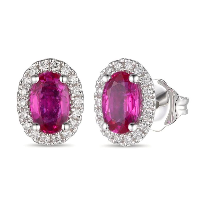 Le Vian&reg; Earrings featuring 7/8 cts. Passion Ruby&reg; , 1/8 cts. Vanilla Diamonds&reg; set in 14K Vanilla Gold&reg;