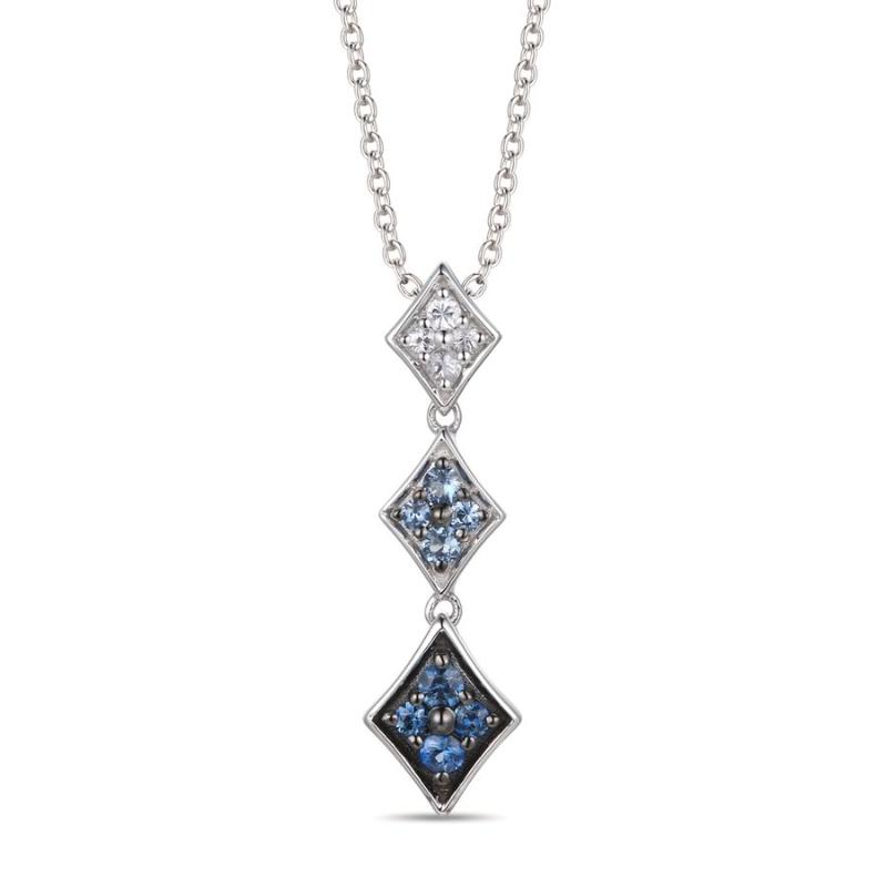 Le Vian Ombre&reg; Pendant featuring 1/5 cts. Denim Ombré&reg; Sapphire, 1/20 cts. Vanilla Sapphire&trade; , set in 14K Vanilla Gold&reg;