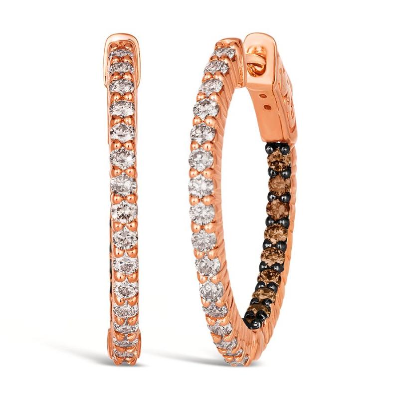 Le Vian&reg; Earrings featuring 1/3 cts. Chocolate Diamonds&reg; , 5/8 cts. Nude Diamonds&trade; set in 14K Strawberry Gold&reg;