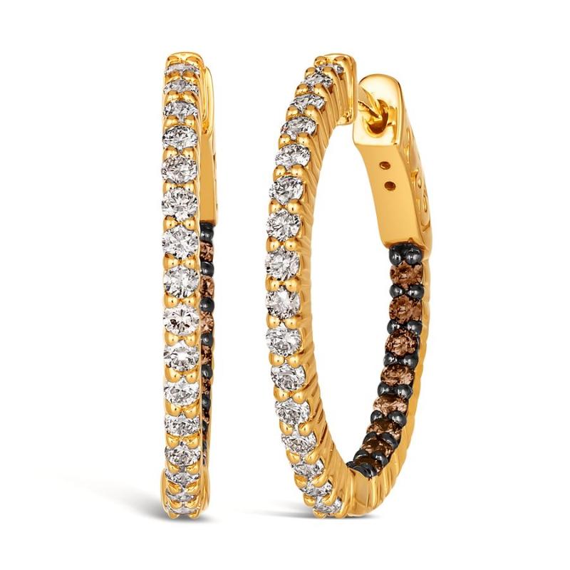 Le Vian&reg; Earrings featuring 1/3 cts. Chocolate Diamonds&reg; , 5/8 cts. Nude Diamonds&trade; set in 14K Honey Gold&trade;