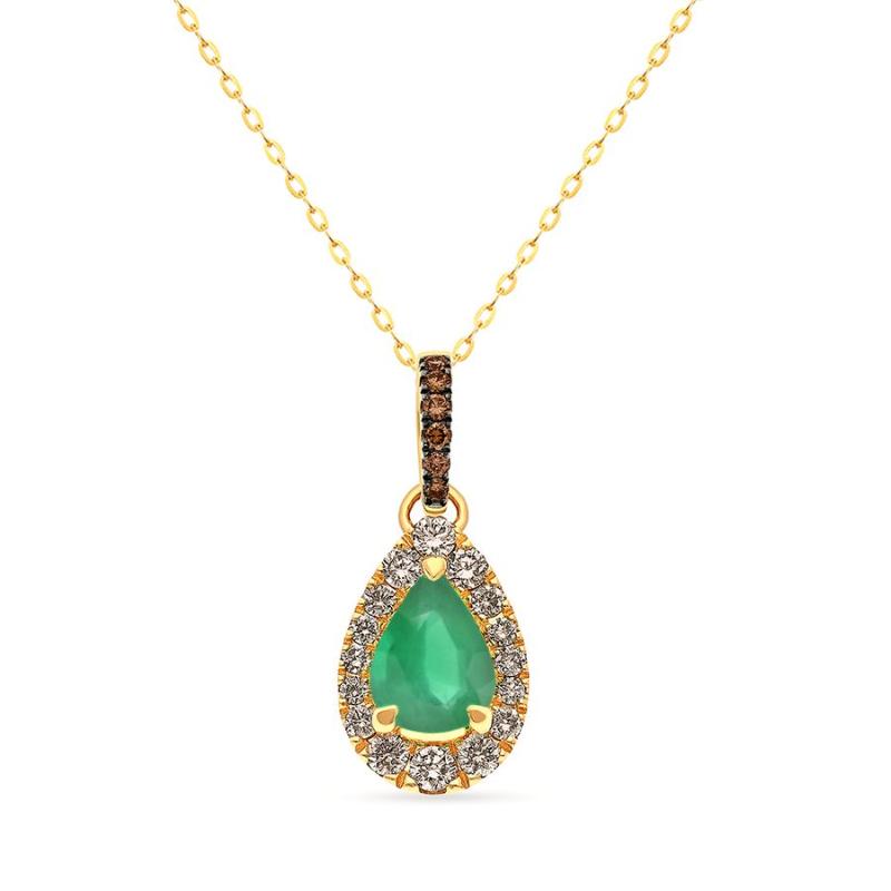 Le Vian&reg; Pendant featuring 1/2 cts. Costa Smeralda Emeralds&trade; , 1/4 cts. Nude Diamonds&trade; , 1/20 cts. Chocolate Diamonds&reg; set in 14K Honey Gold&trade;