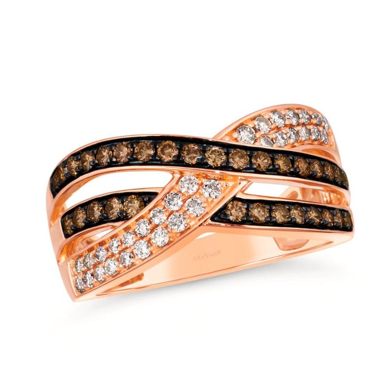 Le Vian&reg; Ring featuring 1/4 cts. Nude Diamonds&trade; , 3/8 cts. Chocolate Diamonds&reg; set in 14K Strawberry Gold&reg;