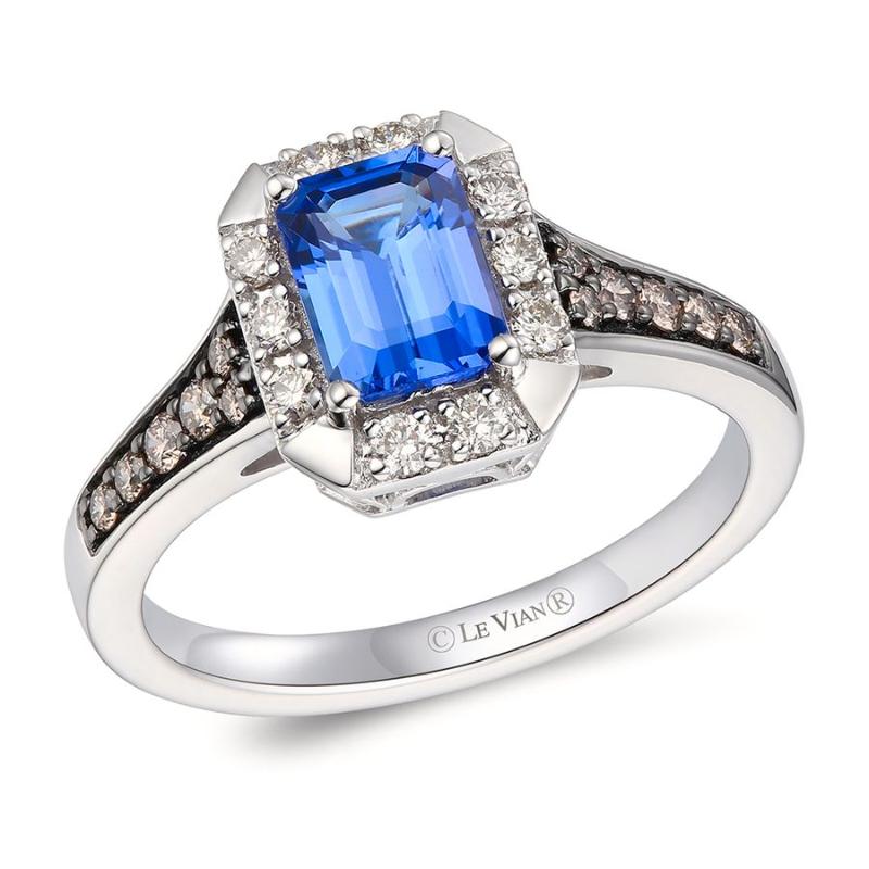 Le Vian&reg; Ring featuring 7/8 cts. Blueberry Tanzanite&reg; , 1/5 cts. Chocolate Diamonds&reg; , 1/6 cts. Nude Diamonds&trade; set in 14K Vanilla Gold&reg;