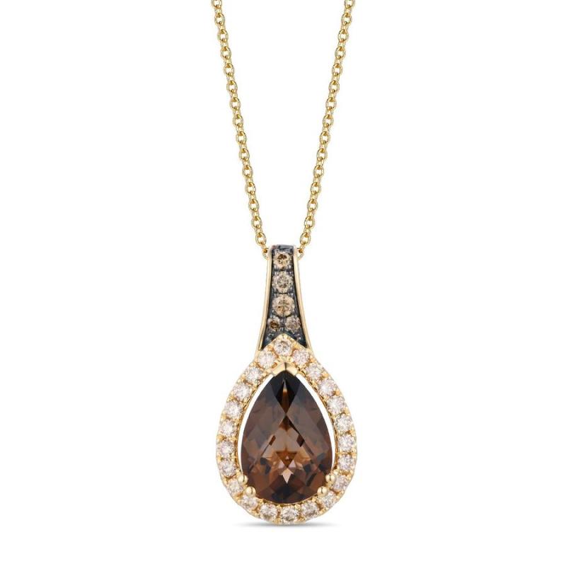 Le Vian&reg; Pendant featuring 2 5/8 cts. Chocolate Quartz&reg; , 1/10 cts. Chocolate Diamonds&reg; , 3/8 cts. Nude Diamonds&trade; set in 14K Honey Gold&trade;