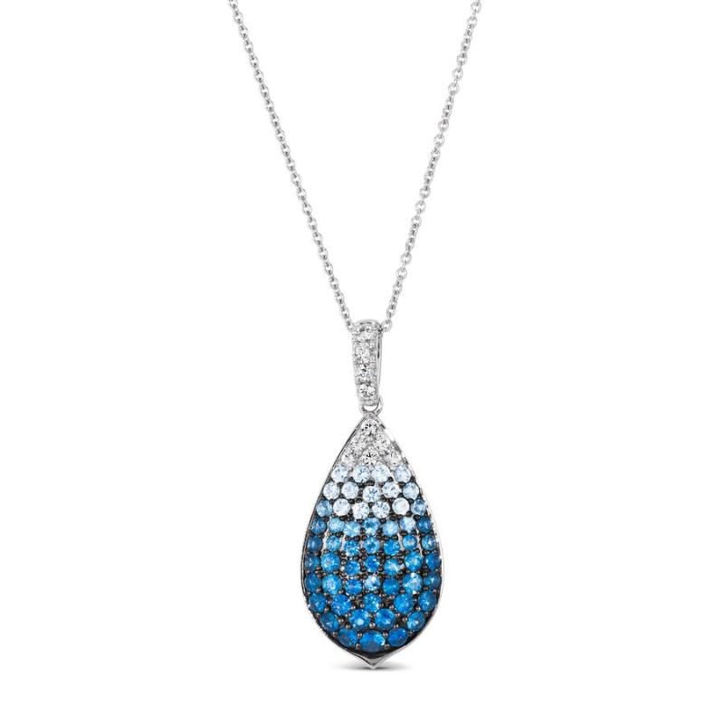 Le Vian Ombre&reg; Pendant featuring 1 cts. Denim Ombré&reg; Sapphire, 1/5 cts. Vanilla Sapphire&trade; , set in 14K Vanilla Gold&reg;