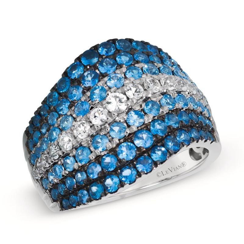 Le Vian Ombre&reg; Ring featuring 2 cts. Denim Ombré&reg; Sapphire, 1/2 cts. Vanilla Sapphire&trade; , set in 14K Vanilla Gold&reg;