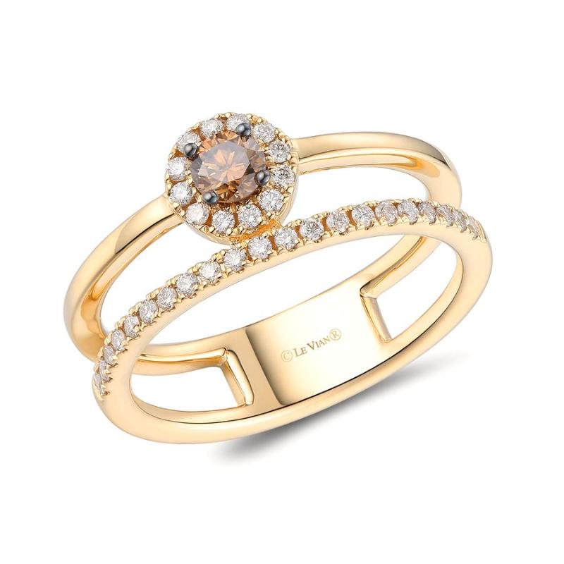 Le Vian&reg; Ring featuring 1/5 cts. Chocolate Diamonds&reg; , 1/4 cts. Nude Diamonds&trade; set in 14K Honey Gold&trade;