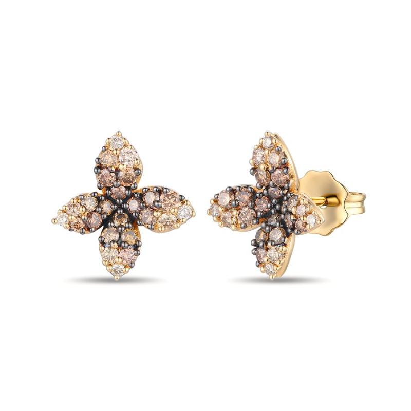 Le Vian Ombre&reg; Earrings featuring 1/2 cts. Chocolate Ombré&reg; Diamonds set in 14K Honey Gold&trade;