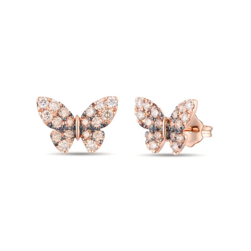Le Vian Ombre&reg; Earrings featuring 5/8 cts. Chocolate Ombré&reg; Diamonds , 1/20 cts. Vanilla Diamonds&reg; set in 14K Strawberry Gold&reg;