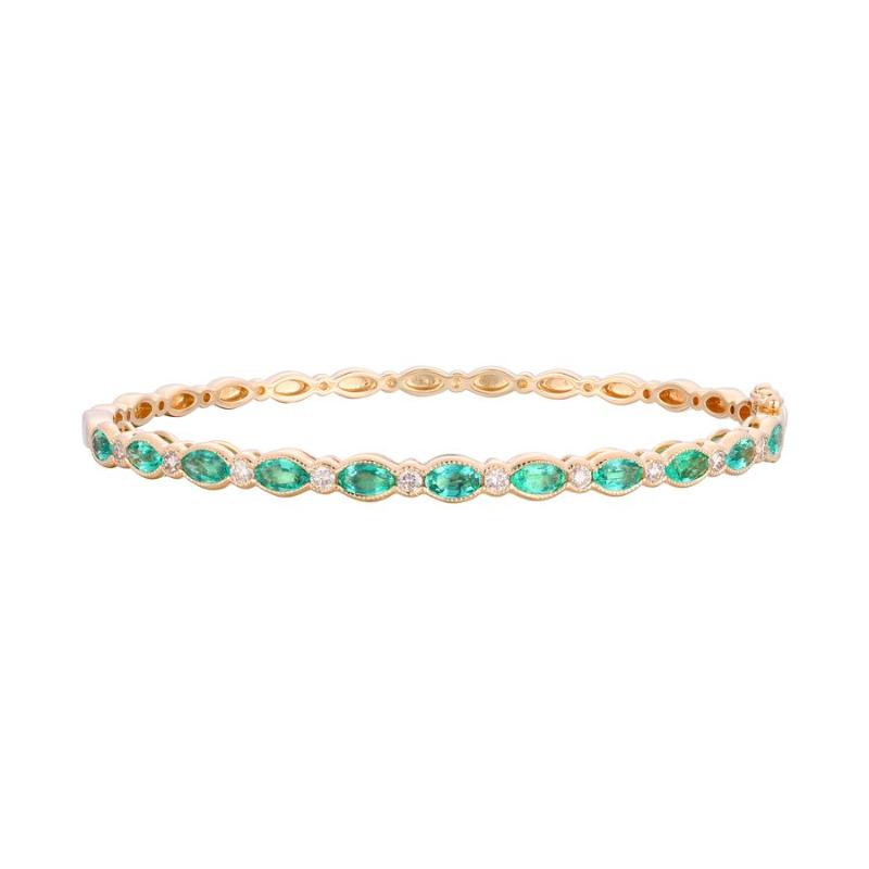 Le Vian&reg; Bangle featuring 2 cts. Costa Smeralda Emeralds&trade; , 3/8 cts. Vanilla Diamonds&reg; set in 14K Honey Gold&trade;
