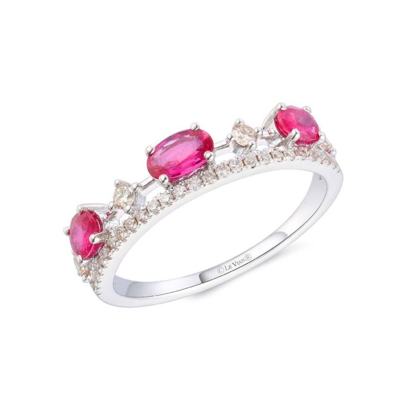 Le Vian&reg; Ring featuring 5/8 cts. Passion Ruby&reg; , 1/4 cts. Vanilla Diamonds&reg; set in 14K Vanilla Gold&reg;