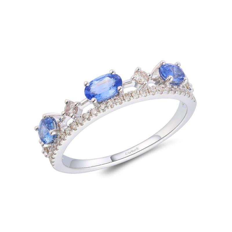 Le Vian&reg; Ring featuring 5/8 cts. Blueberry Sapphire&trade; , 1/4 cts. Vanilla Diamonds&reg; set in 14K Vanilla Gold&reg;