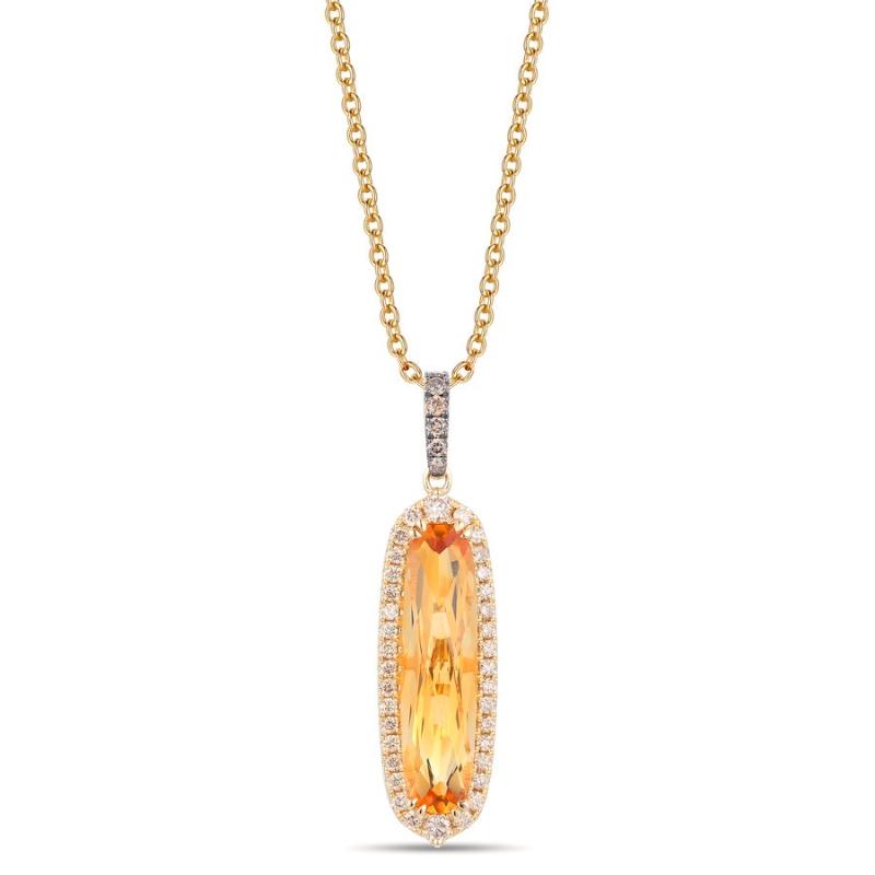 Le Vian&reg; Pendant featuring 2 5/8 cts. Cinnamon Citrine&reg; , 1/4 cts. Nude Diamonds&trade; , 1/20 cts. Chocolate Diamonds&reg; set in 14K Honey Gold&trade;