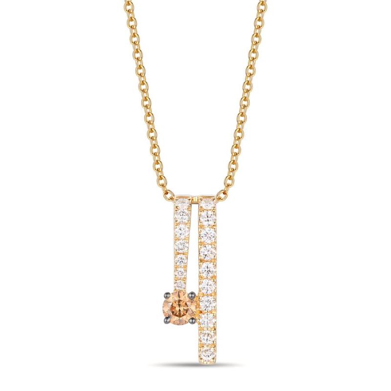 Le Vian Chocolatier&reg; Pendant featuring 1/3 cts. Chocolate Diamonds&reg; , 3/8 cts. Vanilla Diamonds&reg; set in 14K Honey Gold&trade;