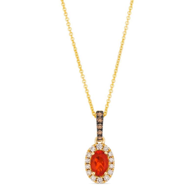 Le Vian&reg; Pendant featuring 1/5 cts. Neon Tangerine Fire Opal&reg; , 1/6 cts. Nude Diamonds&trade; , 1/20 cts. Chocolate Diamonds&reg; set in 14K Honey Gold&trade;