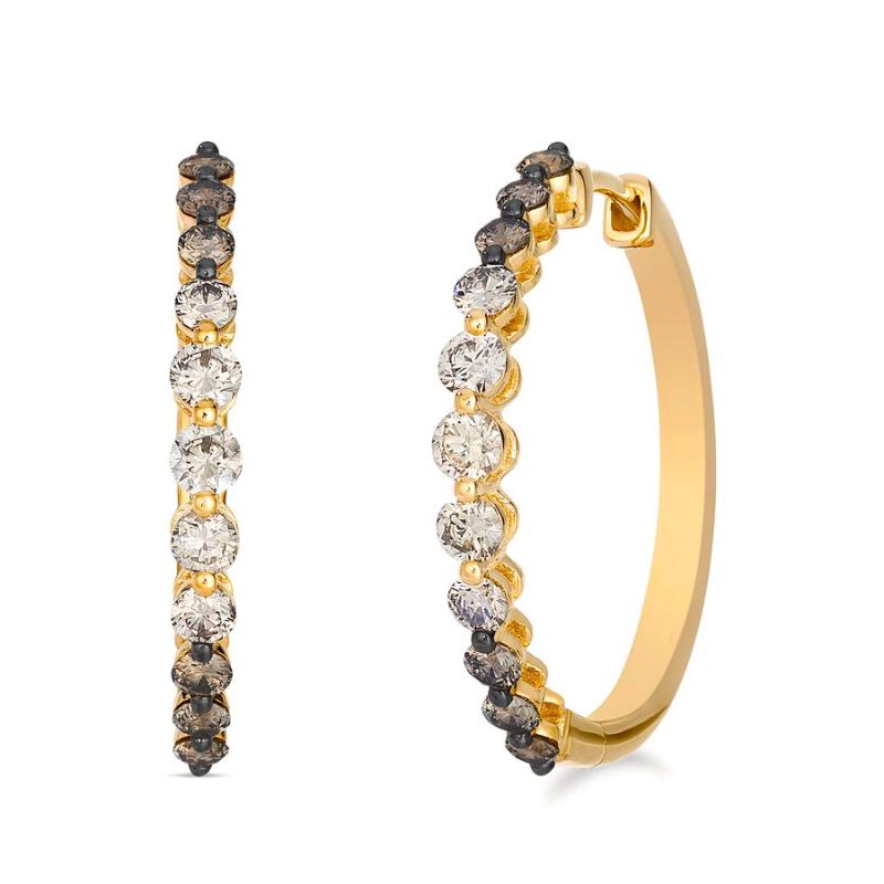 Le Vian Ombre&reg; Earrings featuring 1 1/5 cts. Chocolate Ombré&reg; Diamonds set in 14K Honey Gold&trade;