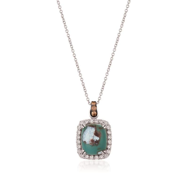 Le Vian&reg; Pendant featuring 6 cts. Peacock Aquaprase&trade; , 1/10 cts. Chocolate Diamonds&reg; , 1/2 cts. Nude Diamonds&trade; set in 14K Vanilla Gold&reg;