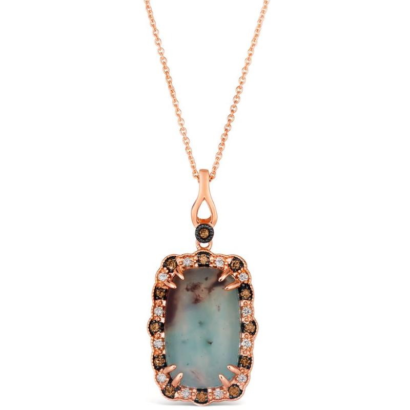 Le Vian&reg; Pendant featuring 6 cts. Peacock Aquaprase&trade; , 1/6 cts. Chocolate Diamonds&reg; , 1/10 cts. Nude Diamonds&trade; set in 14K Strawberry Gold&reg;