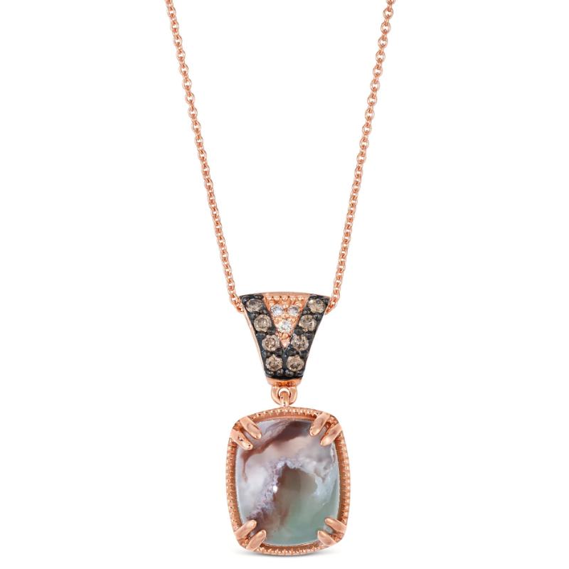 Le Vian&reg; Pendant featuring 5 cts. Peacock Aquaprase&trade; , 1/10 cts. Chocolate Diamonds&reg; , Nude Diamonds&trade; set in 14K Strawberry Gold&reg;