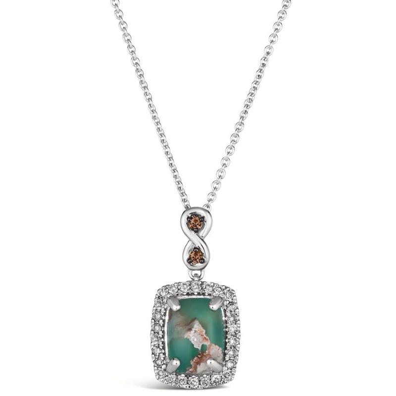Le Vian Chocolatier&reg; Pendant featuring 1 1/5 cts. Peacock Aquaprase&trade; , Chocolate Diamonds&reg; , 1/6 cts. Vanilla Diamonds&reg; set in 14K Vanilla Gold&reg;
