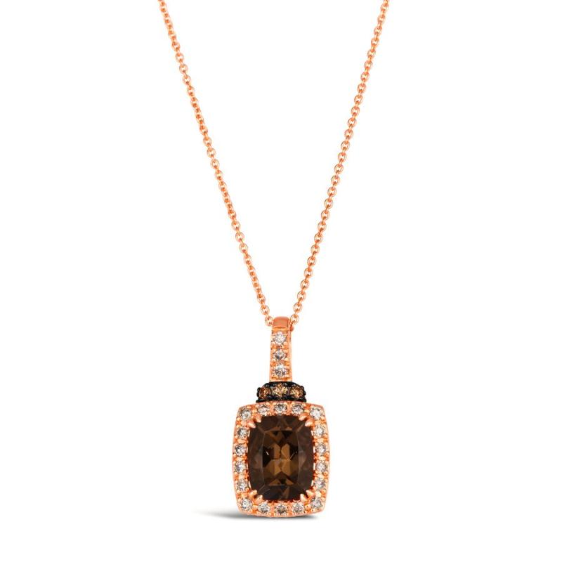 Le Vian&reg; Pendant featuring 1 3/4 cts. Chocolate Quartz&reg; , 1/4 cts. Nude Diamonds&trade; , 1/20 cts. Chocolate Diamonds&reg; set in 14K Strawberry Gold&reg;