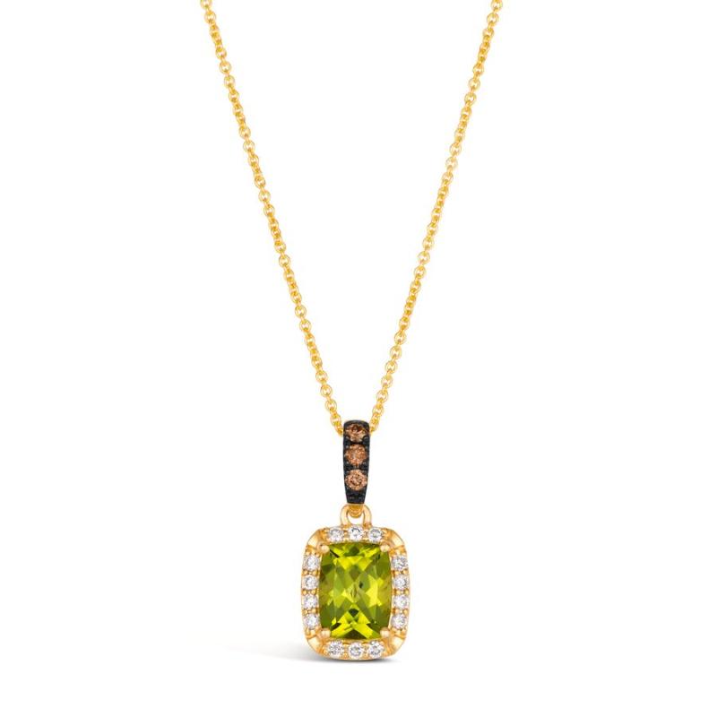 Le Vian&reg; Pendant featuring 1 1/3 cts. Green Apple Peridot&trade; , 1/20 cts. Chocolate Diamonds&reg; , 1/6 cts. Nude Diamonds&trade; set in 14K Honey Gold&trade;