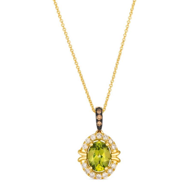 Le Vian&reg; Pendant featuring 1 1/5 cts. Green Apple Peridot&trade; , Chocolate Diamonds&reg; , 1/5 cts. Nude Diamonds&trade; set in 14K Honey Gold&trade;