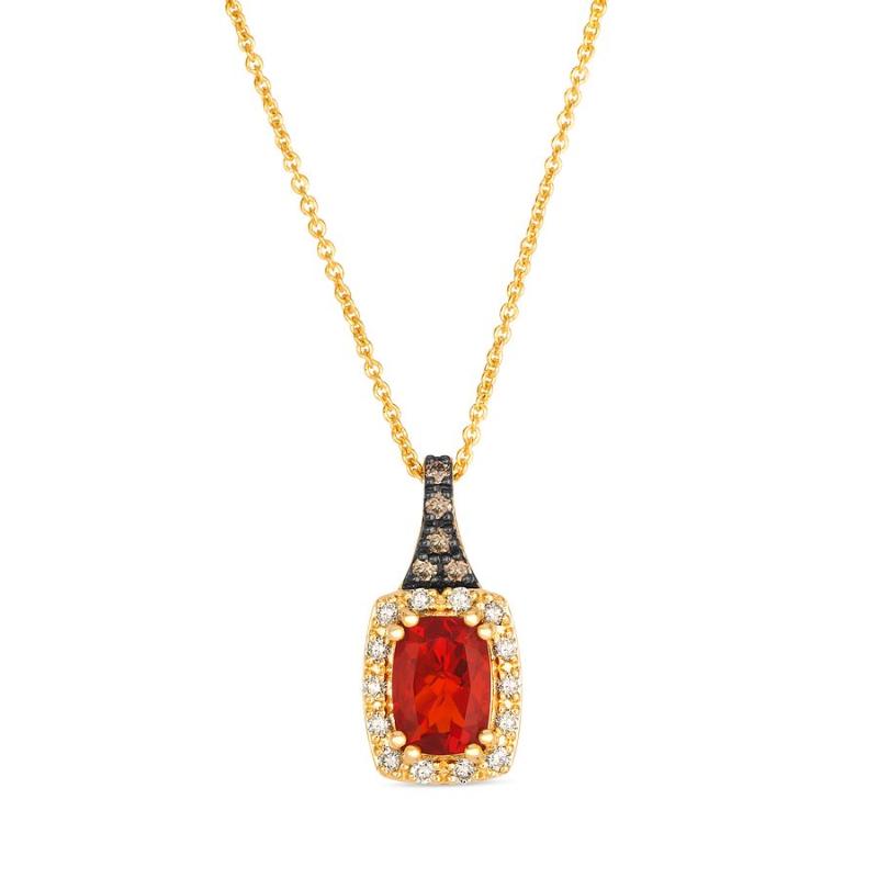 Le Vian&reg; Pendant featuring 1/2 cts. Neon Tangerine Fire Opal&reg; , 1/8 cts. Nude Diamonds&trade; , 1/20 cts. Chocolate Diamonds&reg; set in 14K Honey Gold&trade;