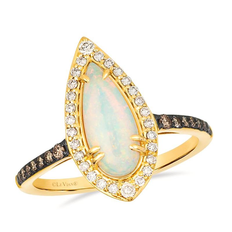 Le Vian&reg; Ring featuring 7/8 cts. Neopolitan Opal&reg; , 1/6 cts. Nude Diamonds&trade; , 1/10 cts. Chocolate Diamonds&reg; set in 14K Honey Gold&trade;
