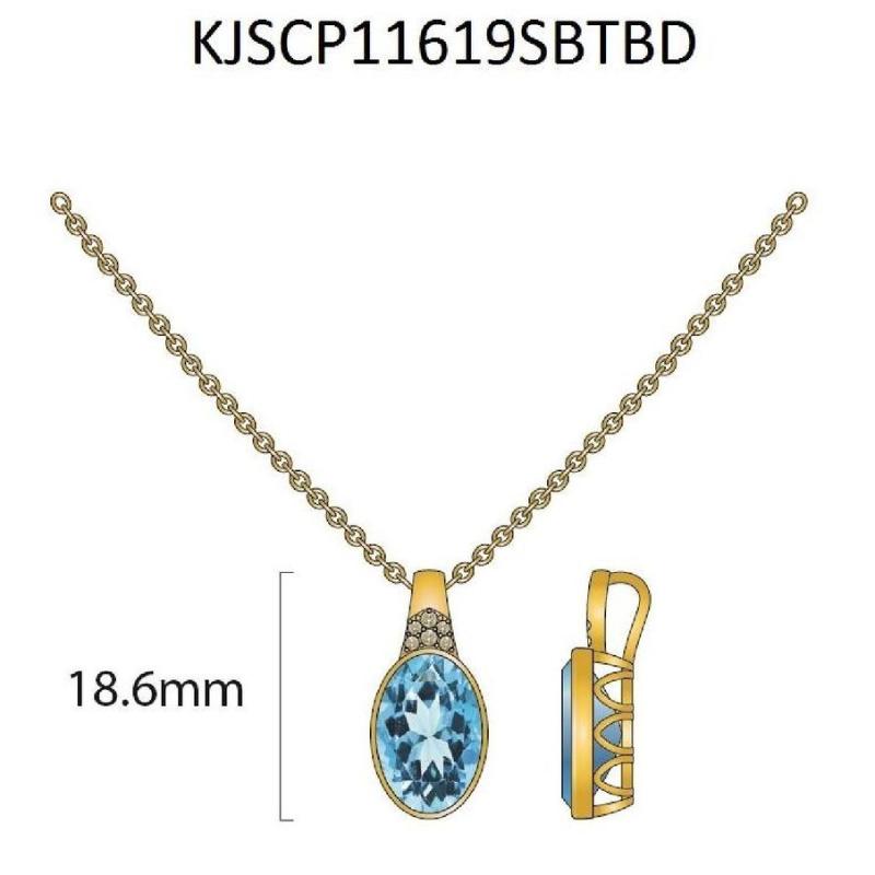 Le Vian&reg; Pendant featuring 3 3/4 cts. Ocean Blue Topaz&trade; , Nude Diamonds&trade; set in 14K Honey Gold&trade;
