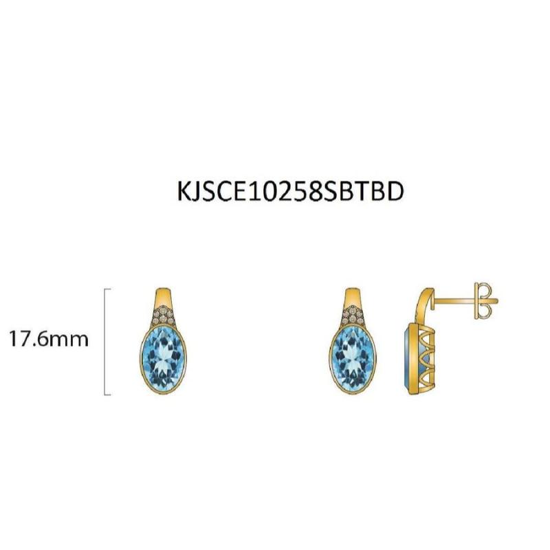 Le Vian&reg; Earrings featuring 5 3/8 cts. Ocean Blue Topaz&trade; , 1/20 cts. Nude Diamonds&trade; set in 14K Honey Gold&trade;
