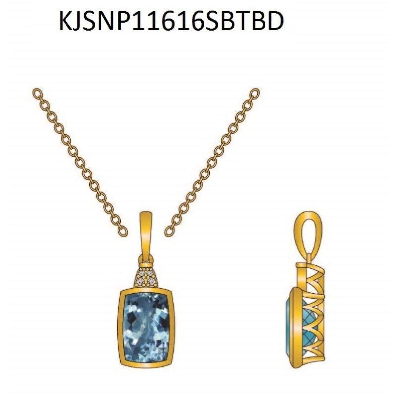 Le Vian&reg; Pendant featuring 4 1/2 cts. Ocean Blue Topaz&trade; , Nude Diamonds&trade; set in 14K Honey Gold&trade;