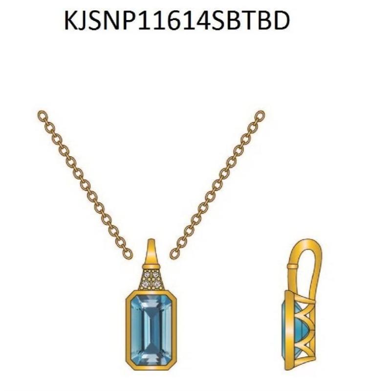 Le Vian&reg; Pendant featuring 3 3/4 cts. Ocean Blue Topaz&trade; , Nude Diamonds&trade; set in 14K Honey Gold&trade;