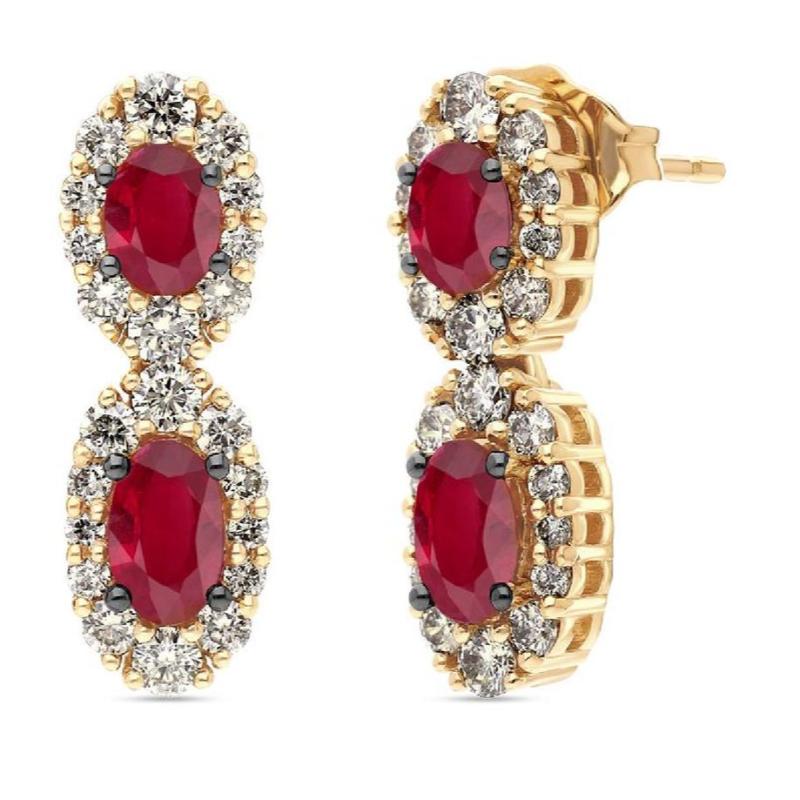 Le Vian&reg; Earrings featuring 1 cts. Passion Ruby&reg; , 1/2 cts. Nude Diamonds&trade; set in 14K Honey Gold&trade;