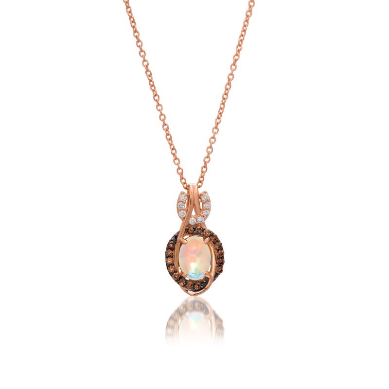 Le Vian Chocolatier&reg; Pendant featuring 3/8 cts. Neopolitan Opal&reg; , 1/8 cts. Chocolate Diamonds&reg; , 1/20 cts. Vanilla Diamonds&reg; set in 14K Strawberry Gold&reg;