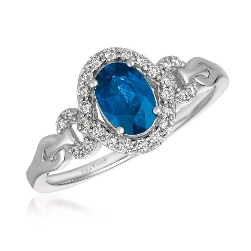 Le Vian&reg; Ring featuring 3/4 cts. Blueberry Sapphire&trade; , 1/5 cts. Vanilla Diamonds&reg; set in 14K Vanilla Gold&reg;