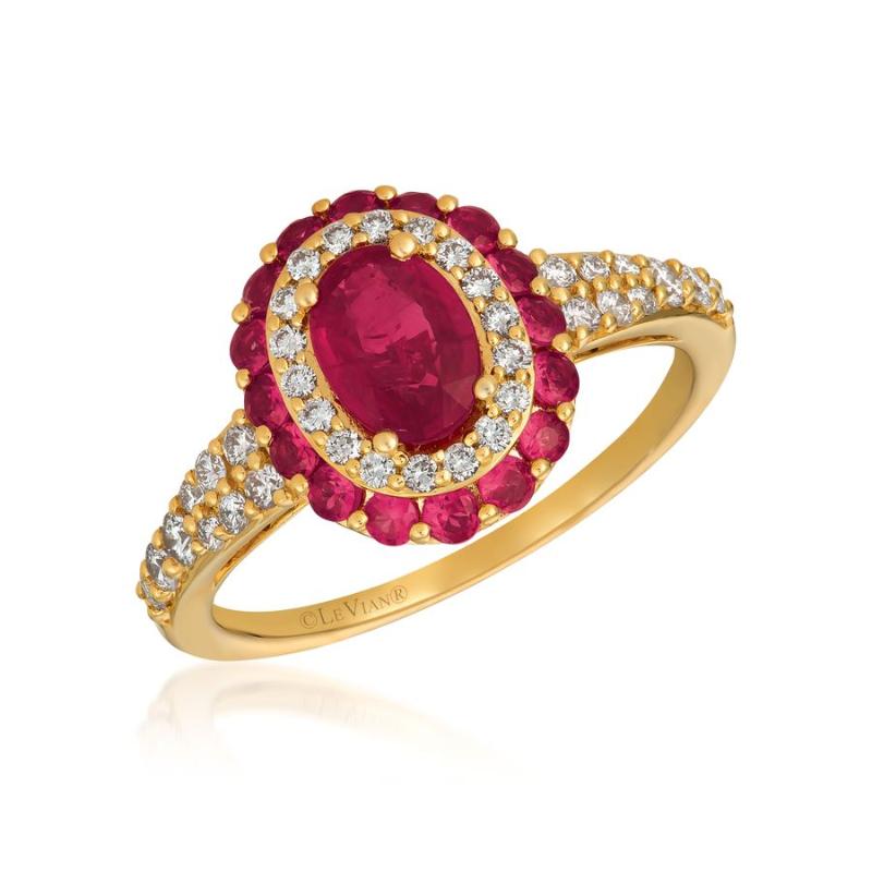 Le Vian&reg; Ring featuring 1 cts. Passion Ruby&reg; , 3/8 cts. Vanilla Diamonds&reg; set in 14K Honey Gold&trade;