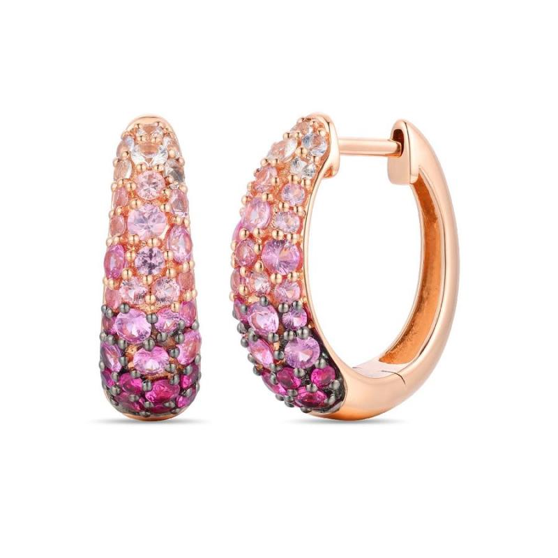 Le Vian Ombre&reg; Earrings featuring 1 5/8 cts. Strawberry Ombré&reg; Sapph, 1/3 cts. Vanilla Sapphire&trade; , set in 14K Strawberry Gold&reg;