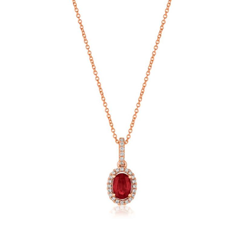 Le Vian&reg; Pendant featuring 3/8 cts. Passion Ruby&reg; , 1/10 cts. Vanilla Diamonds&reg; set in 14K Strawberry Gold&reg;