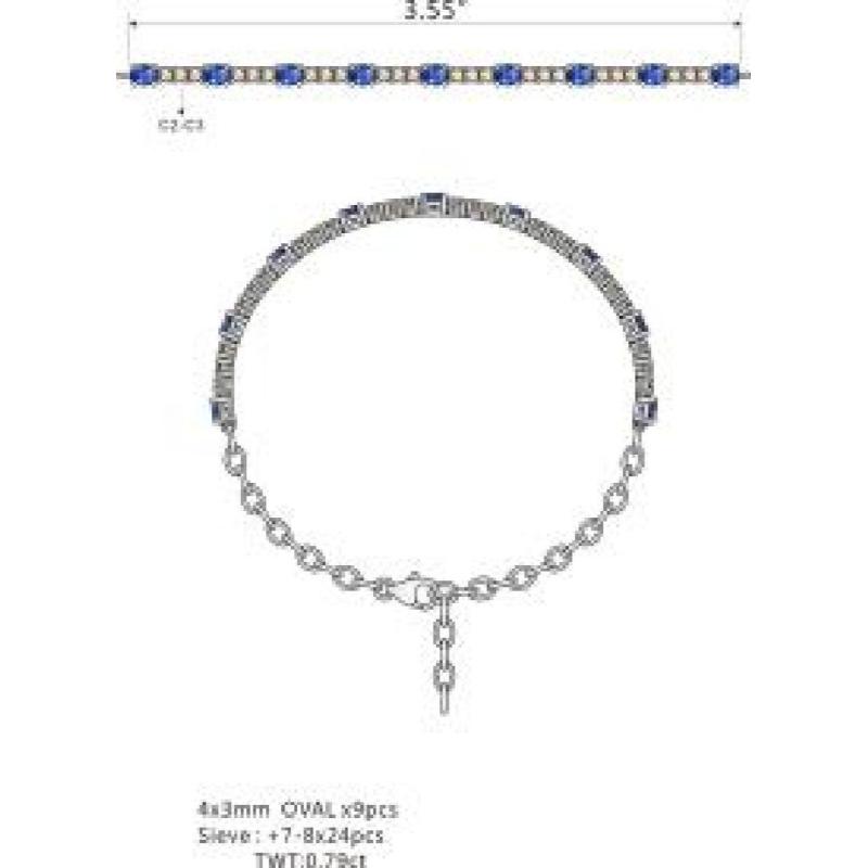 Le Vian&reg; Adjustable Bracelet featuring 1 3/4 cts. Blueberry Sapphire&trade; , 3/4 cts. Nude Diamonds&trade; set in 14K Vanilla Gold&reg;