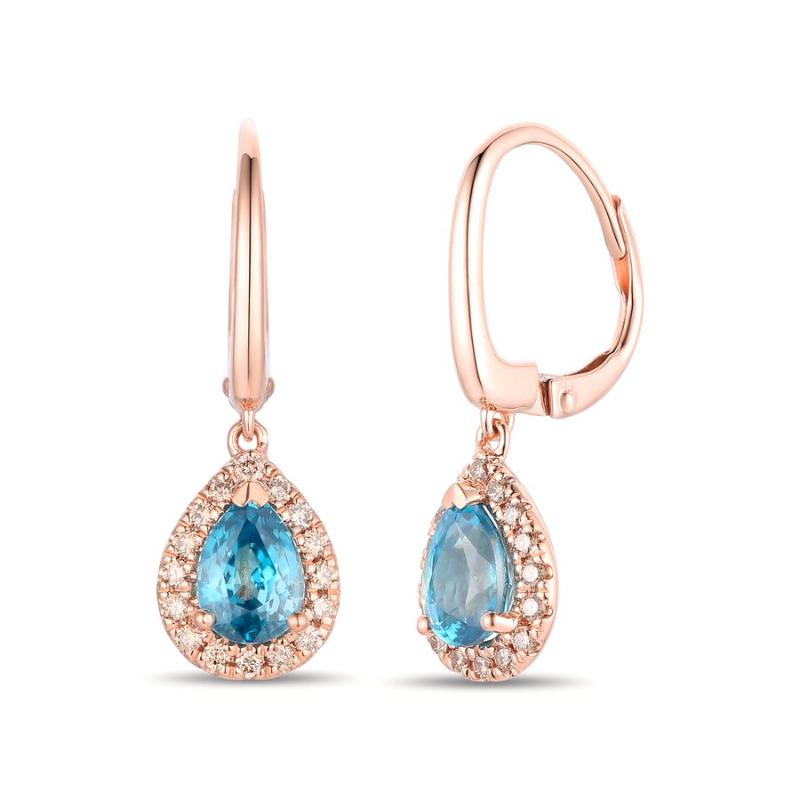 Le Vian&reg; Earrings featuring 1 1/2 cts. Blueberry Zircon&trade; , 1/4 cts. Nude Diamonds&trade; set in 14K Strawberry Gold&reg;