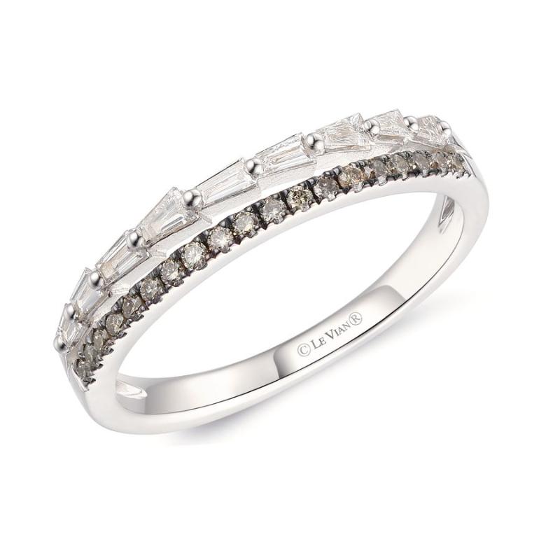 Le Vian Chocolatier&reg; Ring featuring 1/6 cts. Vanilla Diamonds&reg; , 1/6 cts. Chocolate Diamonds&reg; set in 14K Vanilla Gold&reg;